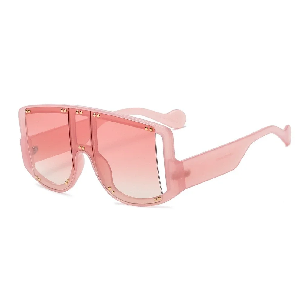 Oversized Shield Sunglasses Women Fashion Visor Pink Lens UV400 Protection Gafas